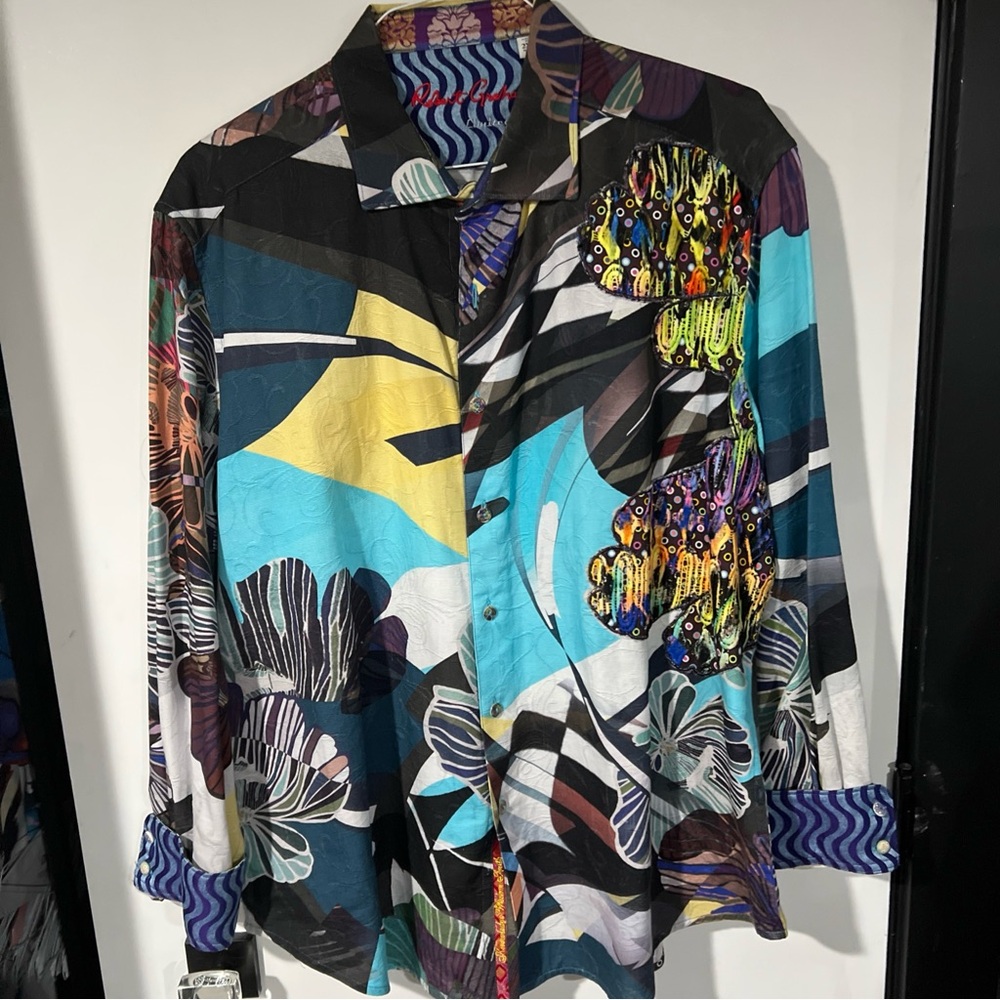 Robert Graham Limited Edition 2XL  RARE Begonia Floral EUC $398 MSRP